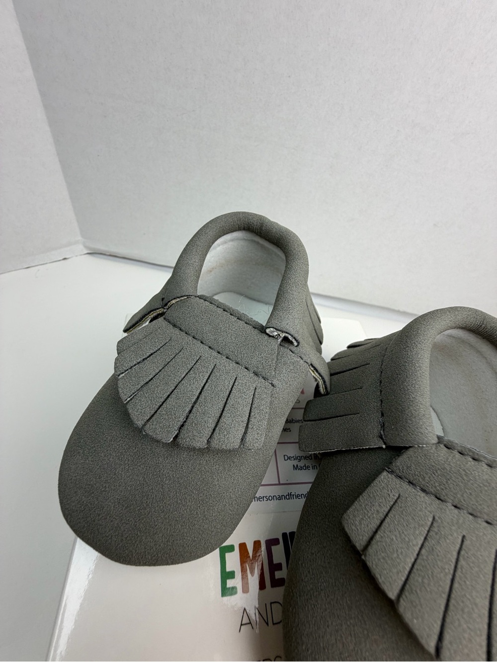 BNIB Emerson & Friends Baby Moccasins Grey 3-6 Months - Picture 4 of 7